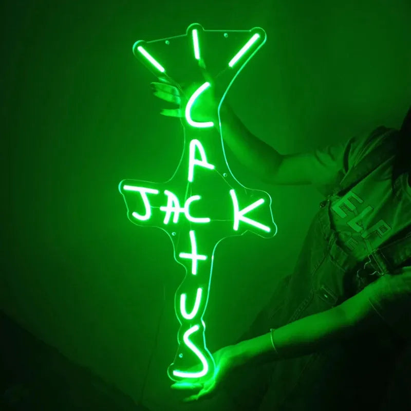 Cactus Jack LED Custom Neon Sign USB Light Room Decoration Neon Light Rap West Coast Bedroom Wall Decoration Bar Pub Party Decor