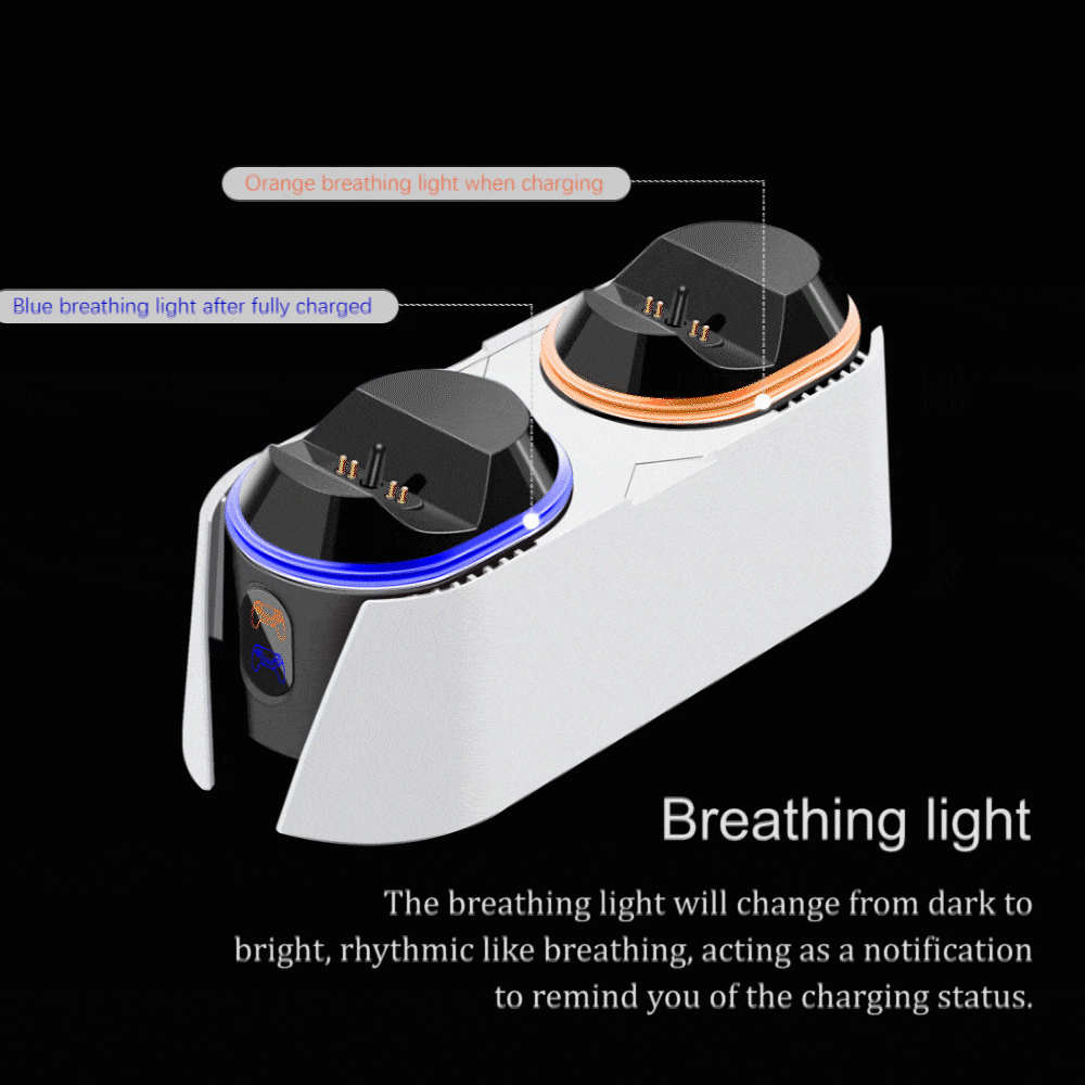 PS5 Controller Charging Dock Station 5V 2A Fast DualSense Joystick Charger With LED Breathing Light For for Playstation 5 Gampad