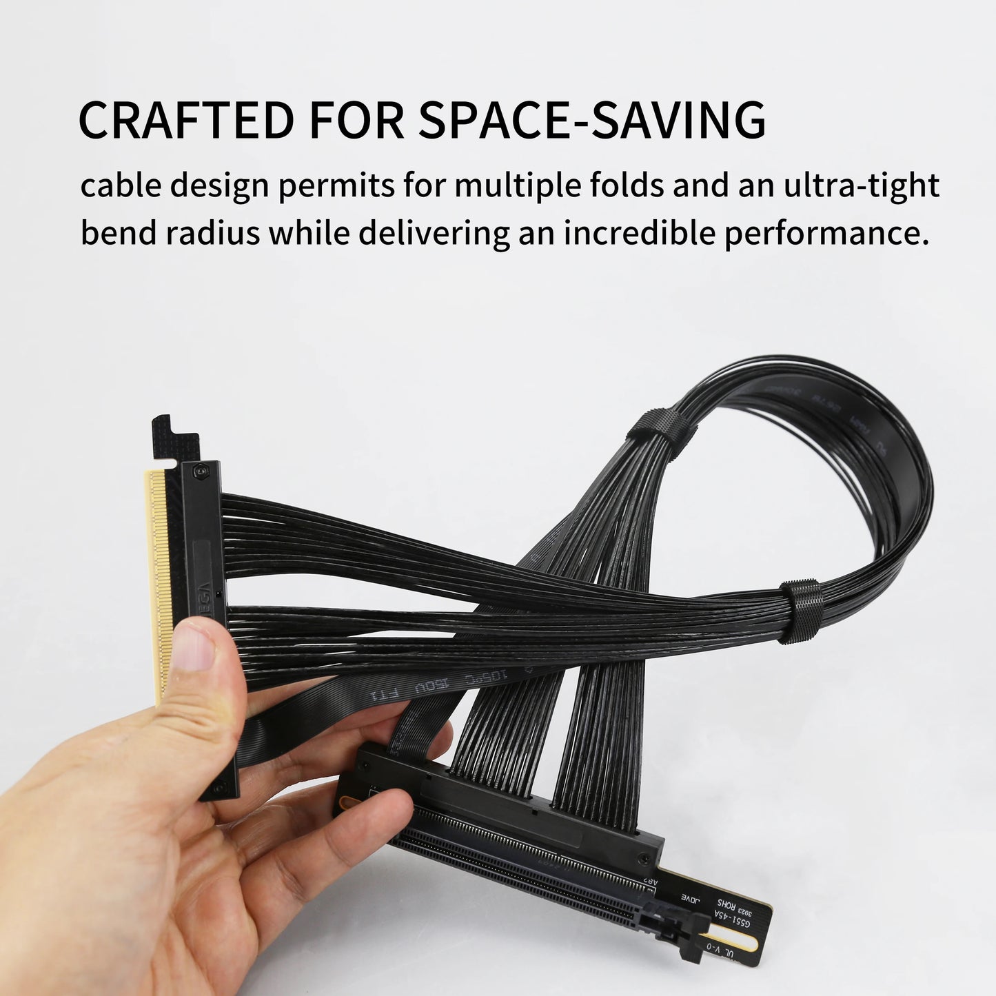 PCI-E 4.0 X16 Server Graphics Card Extension Cable GEN4 for AI Server Left Angle Socket 3.0 Gen3 Compatible/BLACK