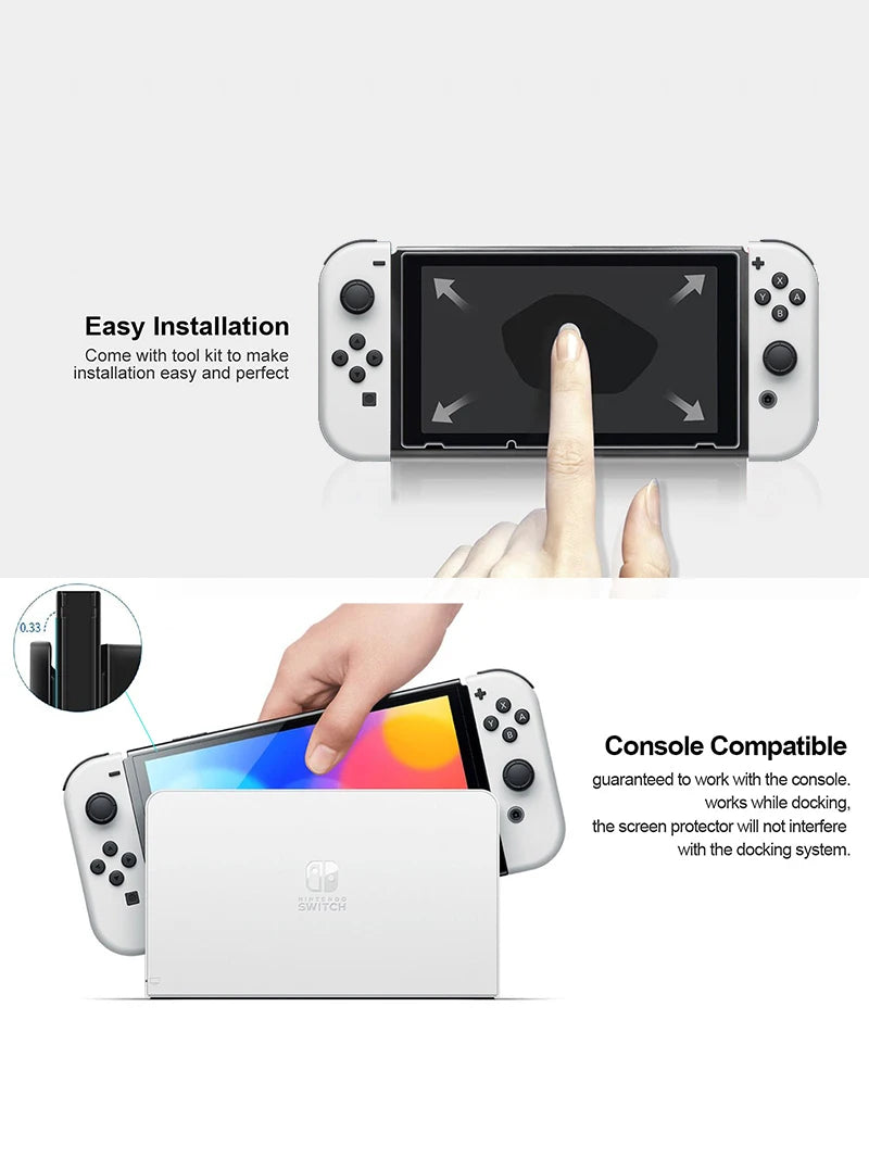 2PCS Protective Glass For Nintend Switch Tempered Glass Screen Protector for Nintendos Switch Oled Lite NS Accessories Film