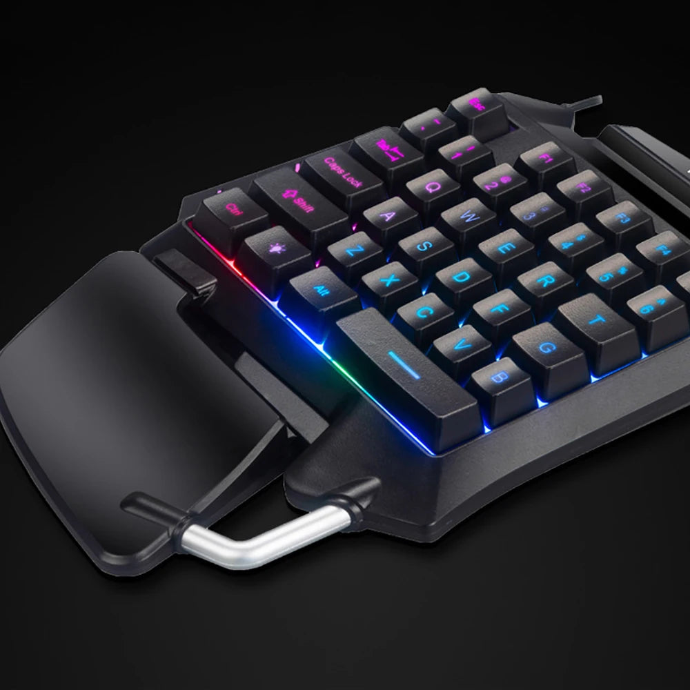 Single Handed Keyboard Analogue Mechanical Keyboard RGB Gaming Keyboard Portable Single Handed Keyboard