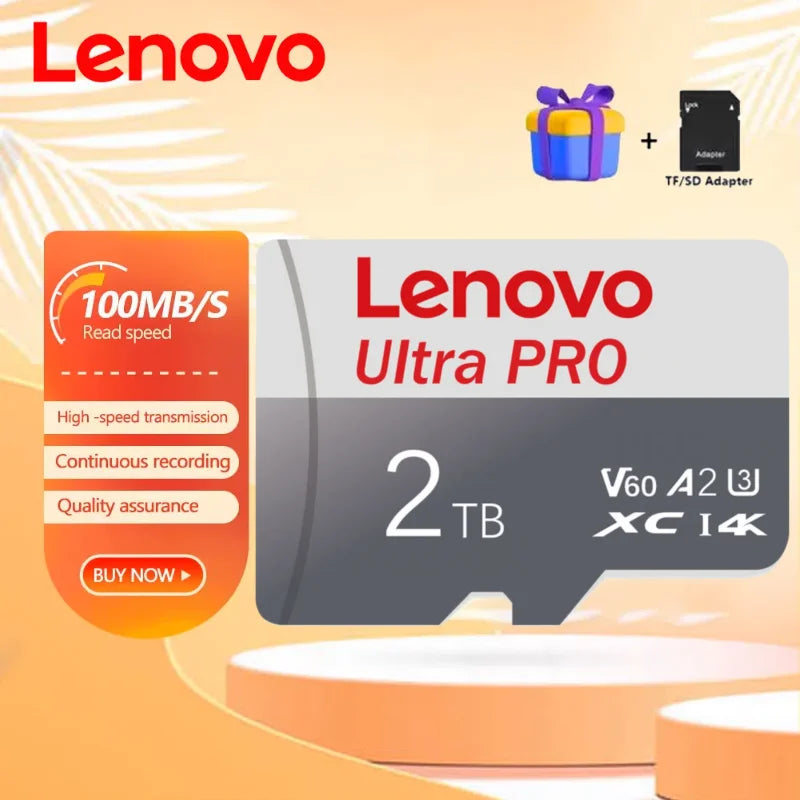 Lenovo Micro SD Card Extreme microSDXC Memory Card UHS-I A2 U3 4K Video High Speed MicroSD Card for Camera GoPro DJI Nintendo