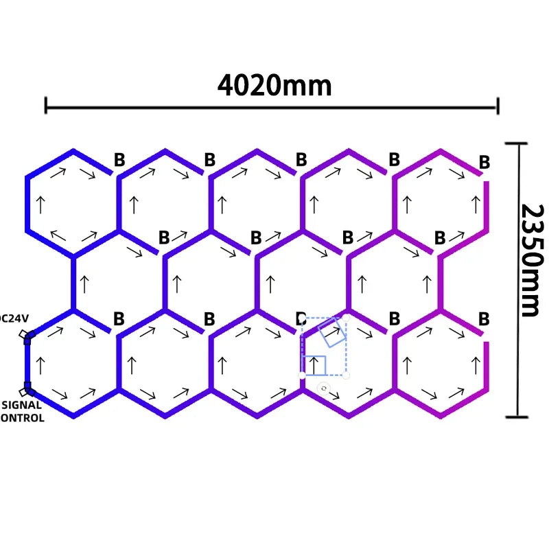Customized RGB Hexagon LED Garage Light Honeycomb Ceiling Lamps With Remote APP Control for Car Wash Repair Gaming Room BarDecor