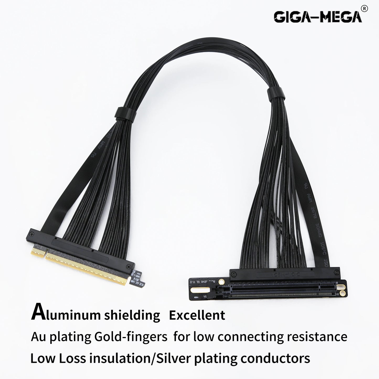 PCI-E 4.0 X16 Server Graphics Card Extension Cable GEN4 for AI Server Left Angle Socket 3.0 Gen3 Compatible/BLACK