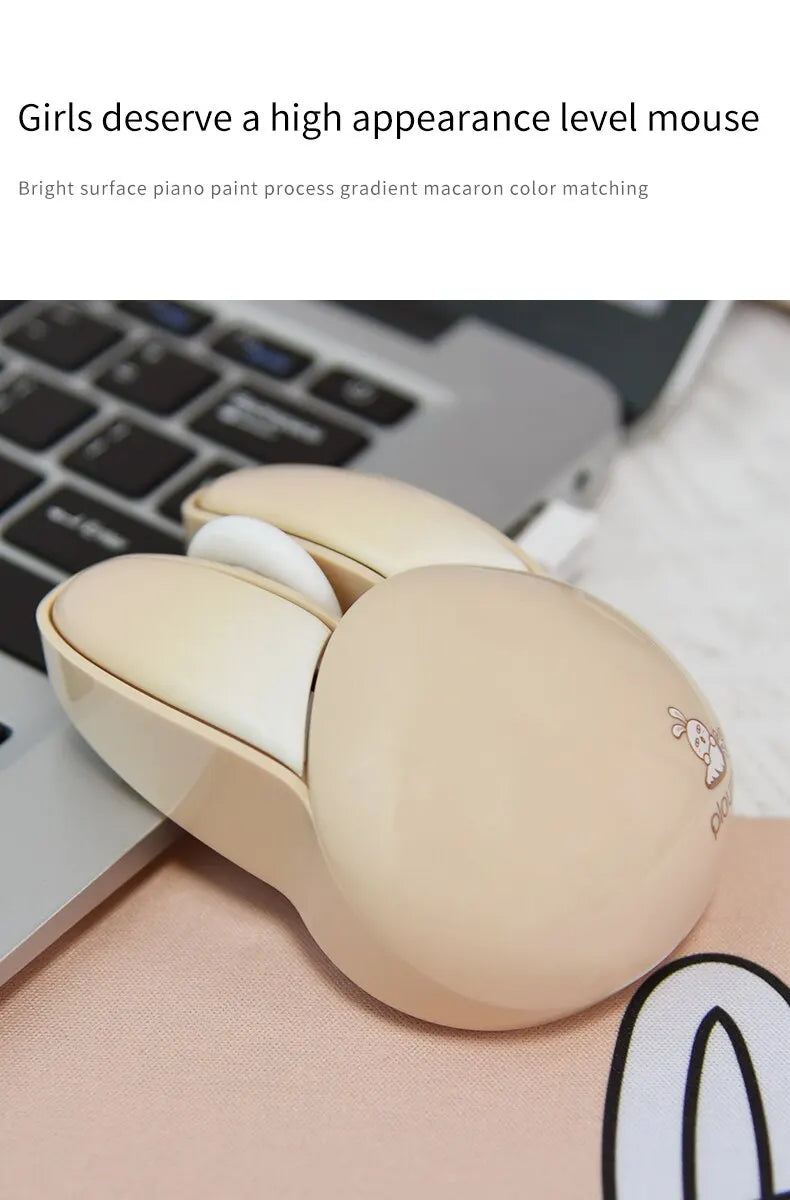 MOFII Wireless Silent Mouse, Cute Rabbit Design, 2.4 GHz USB Mini Receiver Optical Mouse for Laptop, PC, Computer, Notebook