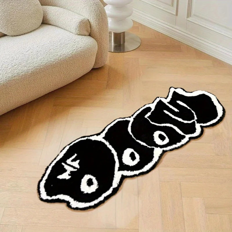 Creative English Rugs for Bedroom Thick Plush MF DOOM Floor Mat Fashion Irregular Living Room Decoration Carpet Fluffy Soft Rug