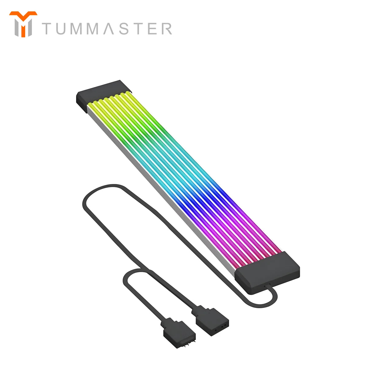 TUMMASTER 5V 3Pin ARGB Illuminated Strip 8/24-Pin PC Motherboard Graphics Card Power Supply Extension Cable with LED Light Strip
