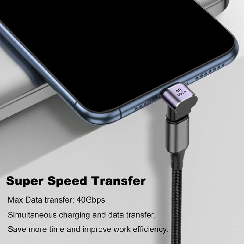 1-3PCS USB C 40Gbps Adapter 90 Degree Right Angle USB C Male To Female Extender 100W Fast Charging for Steam Deck Switch Laptop