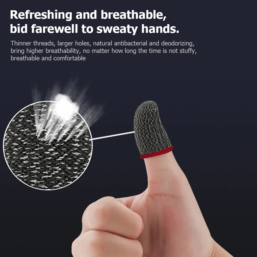 1-5Pairs Mobile Game Fingertip Gloves Sweatproof Anti-slip Gaming Finger Sleeve for PUBG Breathable Fingertip Cover Thumb Glove
