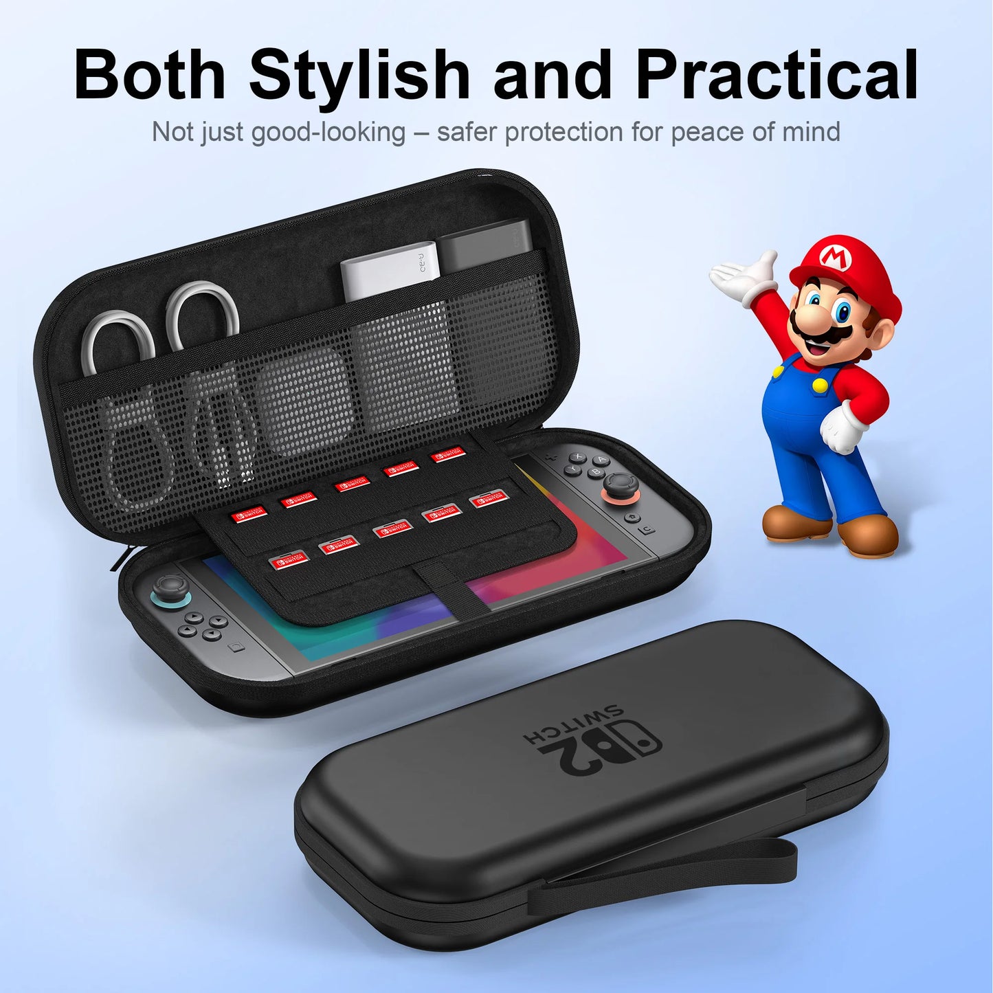 Storage Bag for Nintnedo Switch 2 Portable Hard Carrying Case Shockproof PU Cover for Switch 2 Game Console Accessories