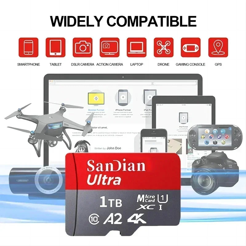 Original Memory Card 512GB 256GB 128GB Flash TF Card Micro TF/SD Cards High Speed Memory Storage Device for PC/Laptop/Phone/MAC