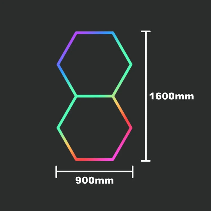 Customized RGB Hexagon LED Garage Light Honeycomb Ceiling Lamps With Remote APP Control for Car Wash Repair Gaming Room BarDecor