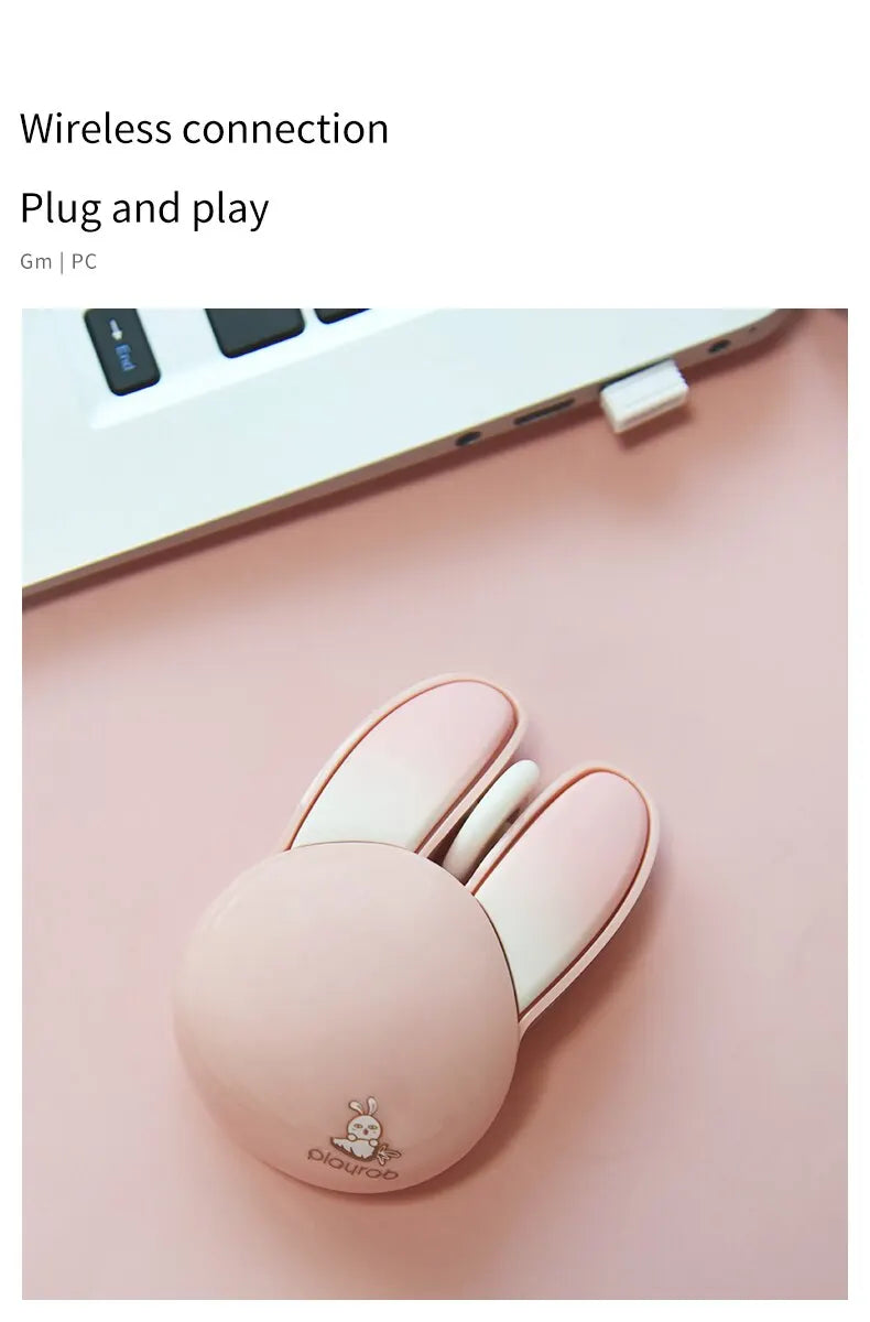 MOFII Wireless Silent Mouse, Cute Rabbit Design, 2.4 GHz USB Mini Receiver Optical Mouse for Laptop, PC, Computer, Notebook