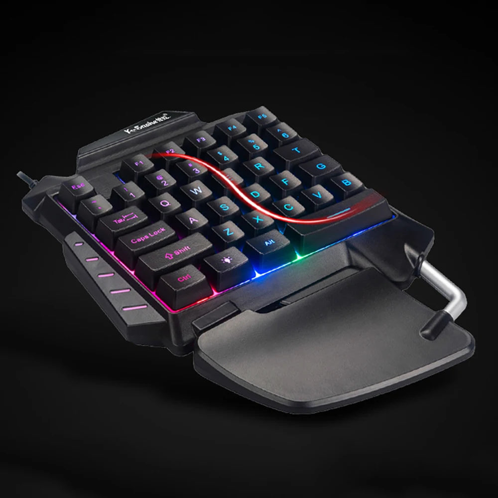 Single Handed Keyboard Analogue Mechanical Keyboard RGB Gaming Keyboard Portable Single Handed Keyboard