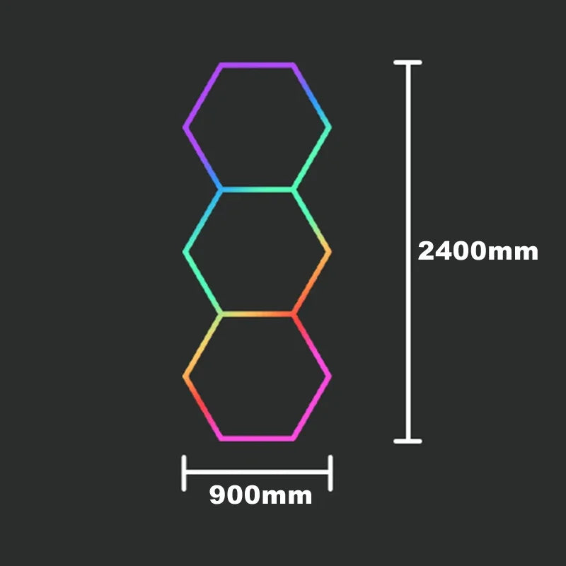 Customized RGB Hexagon LED Garage Light Honeycomb Ceiling Lamps With Remote APP Control for Car Wash Repair Gaming Room BarDecor