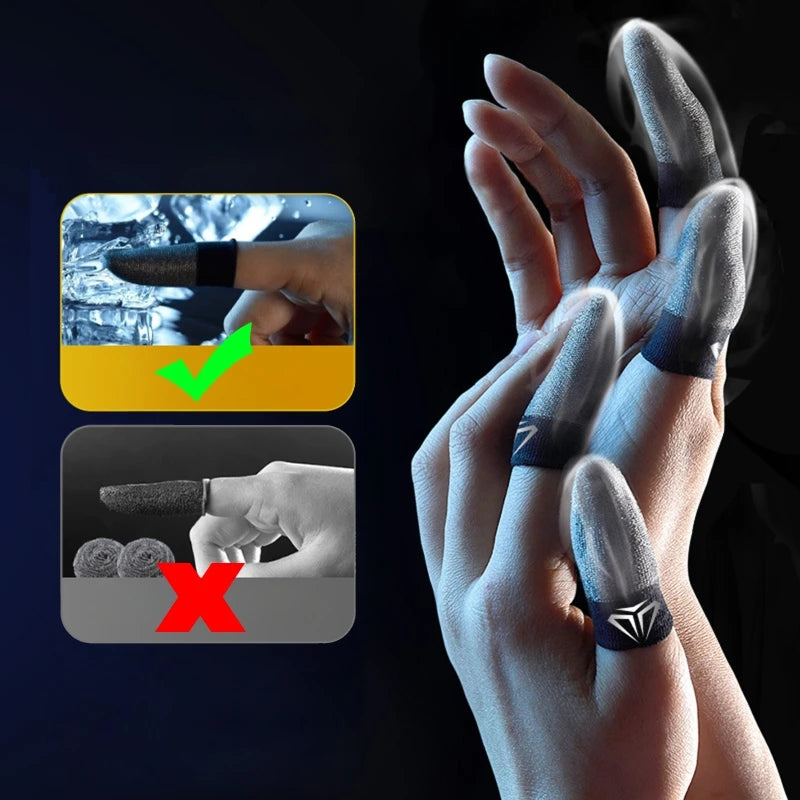 1 Pair Gamer Finger Sleeves Sweatproof Gamer Finger Covers Touch Screen Fingertips Sleeve For Mobile Game
