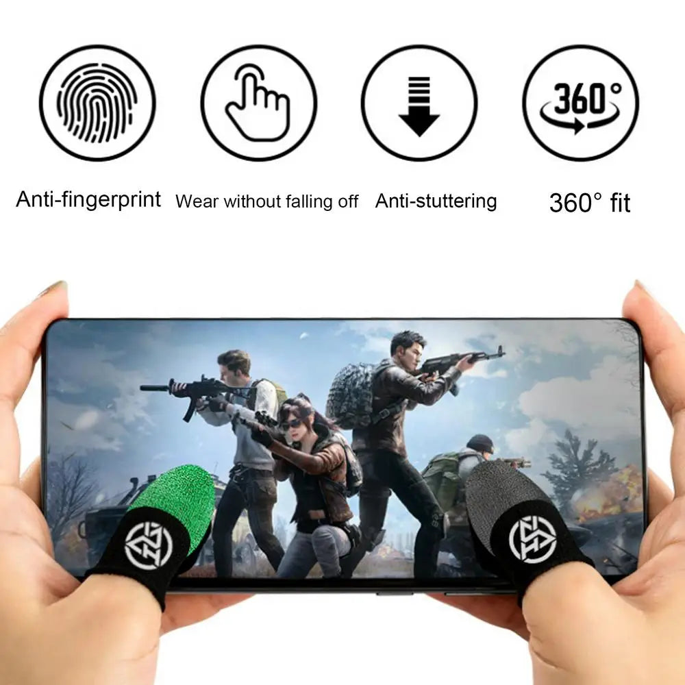 2 Pcs Mobile Game Fingertip Gloves Breathable Sweatproof Touch Screen Gaming Finger Sleeves Mobile Touch Glove For Gamer