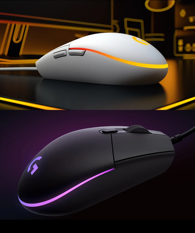 Logitech (G) G102 Gaming Mouse RGB Mouse Lightweight Design 200-8000DPI G102 Second Generation Ergonomic Mouse Computer Mouse