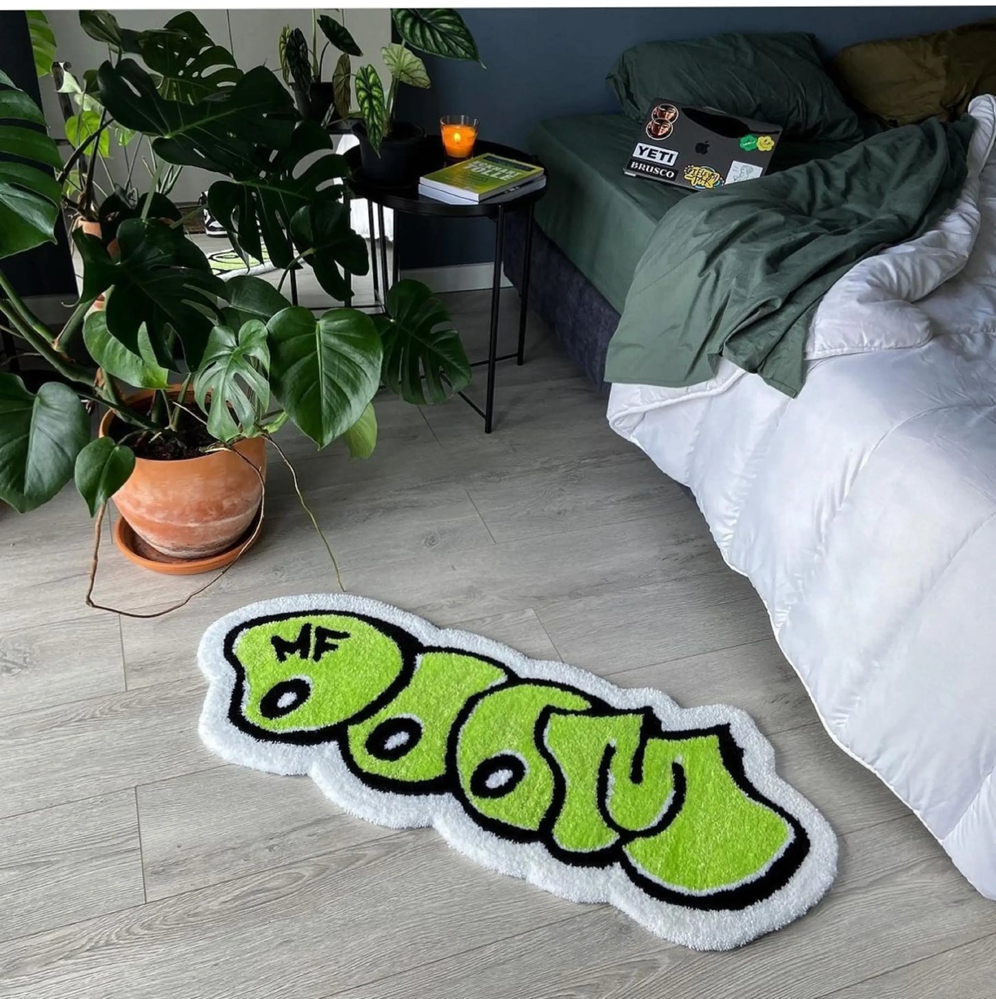 Creative English Rugs for Bedroom Thick Plush MF DOOM Floor Mat Fashion Irregular Living Room Decoration Carpet Fluffy Soft Rug