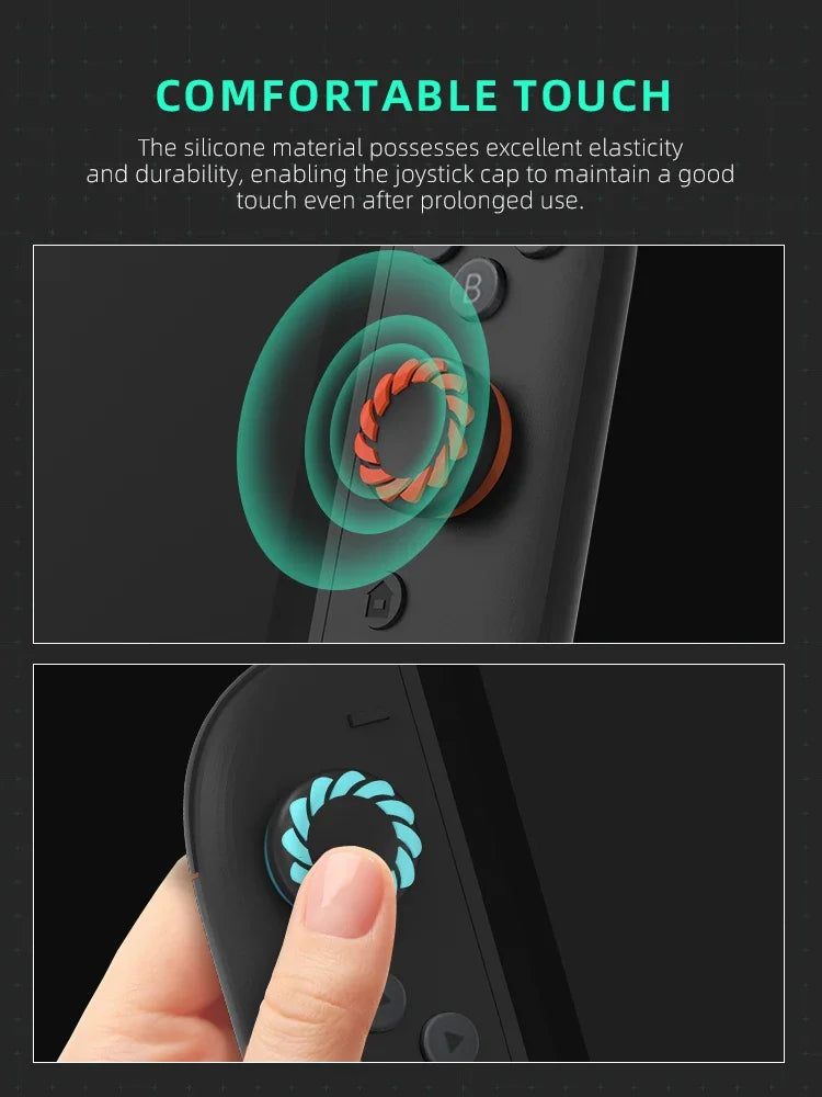 DATA FROG Silicone Thumb Grip Cap Protective Cover for Switch 2 Controllers, Anti-Slip Gamepad Accessories