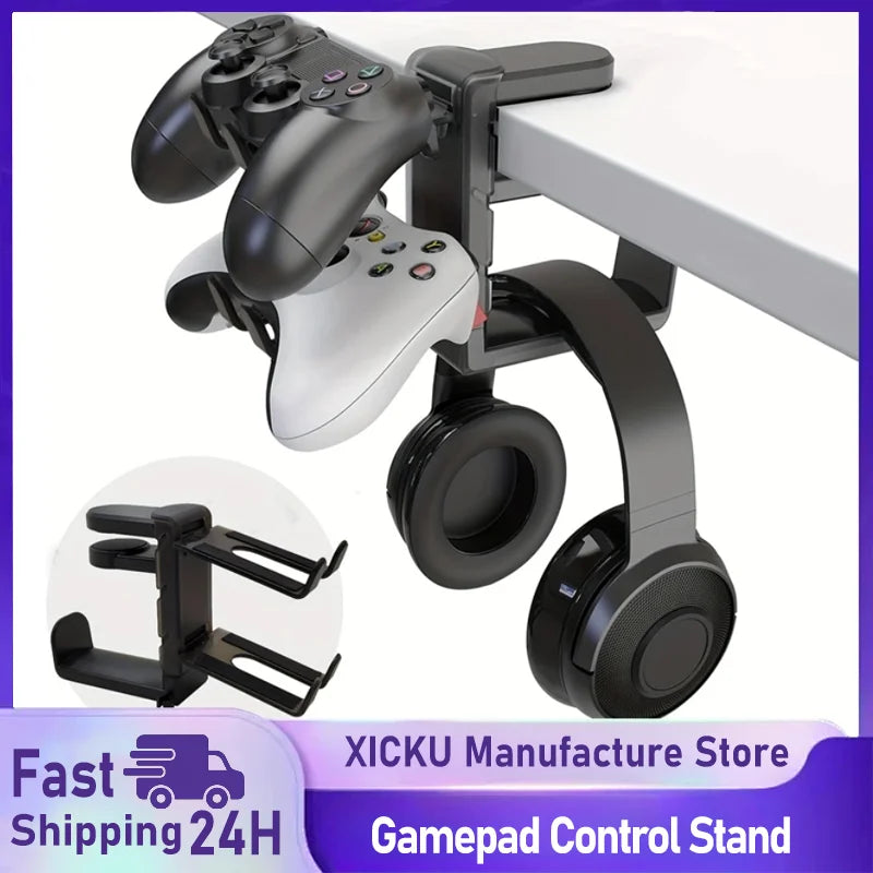Gamepad Hook Holder Game Stand Organizer Clamp-on Desktop Headphone Stand for Sony PS5 PS4 X Box Nintendo Switch Controller