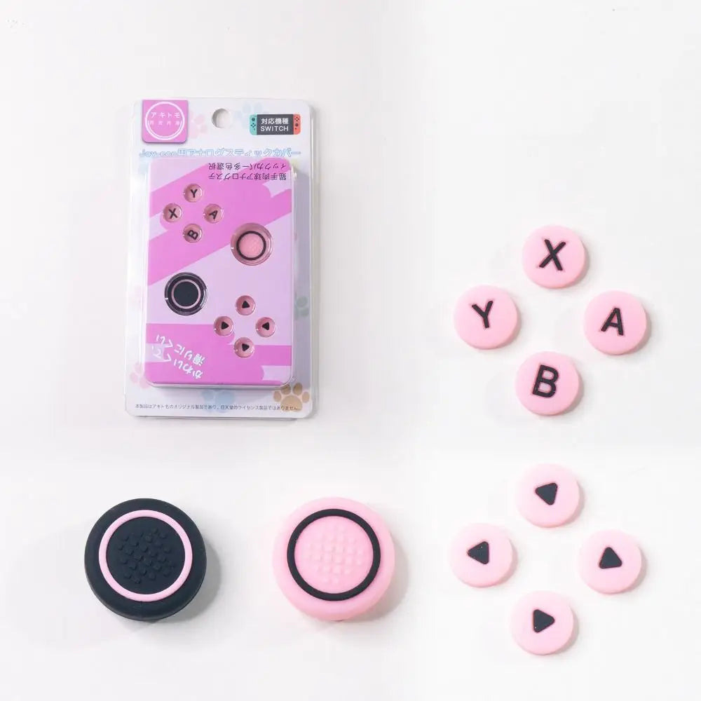 Fashion Silicone D-pad Cross Button Colourful Durable Skin Case Soft ABXY Key Sticker for Switch Oled NS Joy-con