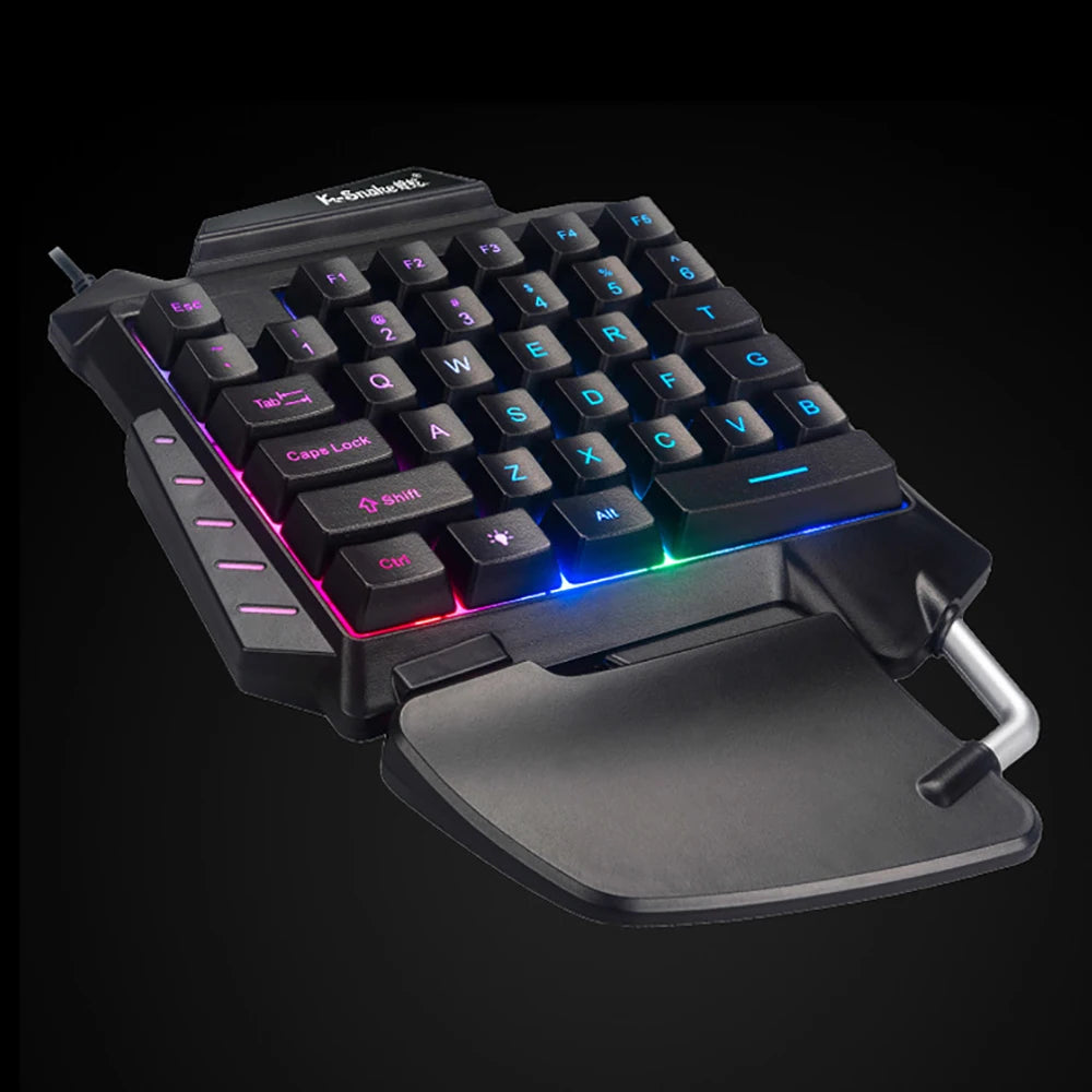 Single Handed Keyboard Analogue Mechanical Keyboard RGB Gaming Keyboard Portable Single Handed Keyboard
