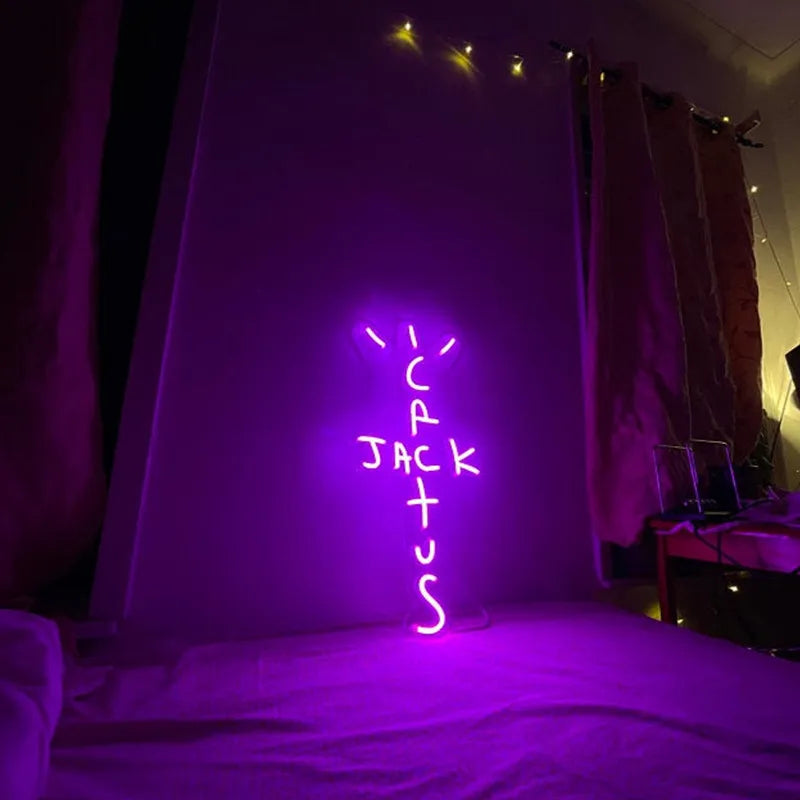 Cactus Jack LED Custom Neon Sign USB Light Room Decoration Neon Light Rap West Coast Bedroom Wall Decoration Bar Pub Party Decor
