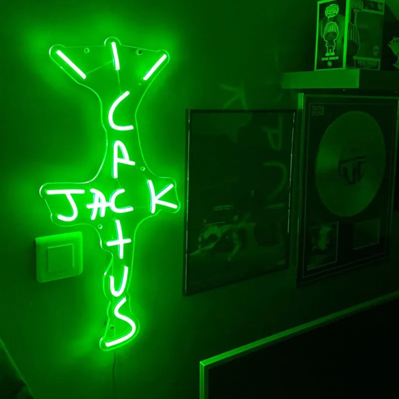 Cactus Jack LED Custom Neon Sign USB Light Room Decoration Neon Light Rap West Coast Bedroom Wall Decoration Bar Pub Party Decor