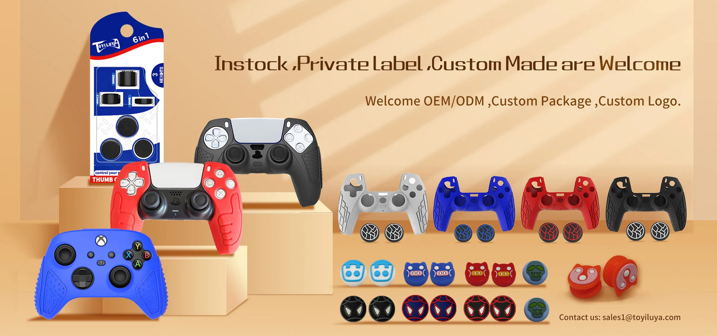 For PS5 Controller Cover Case Anti-Slip Silicone Protective Skin Compatible with PS5 Controller with Thumb Grip Cap Sticker