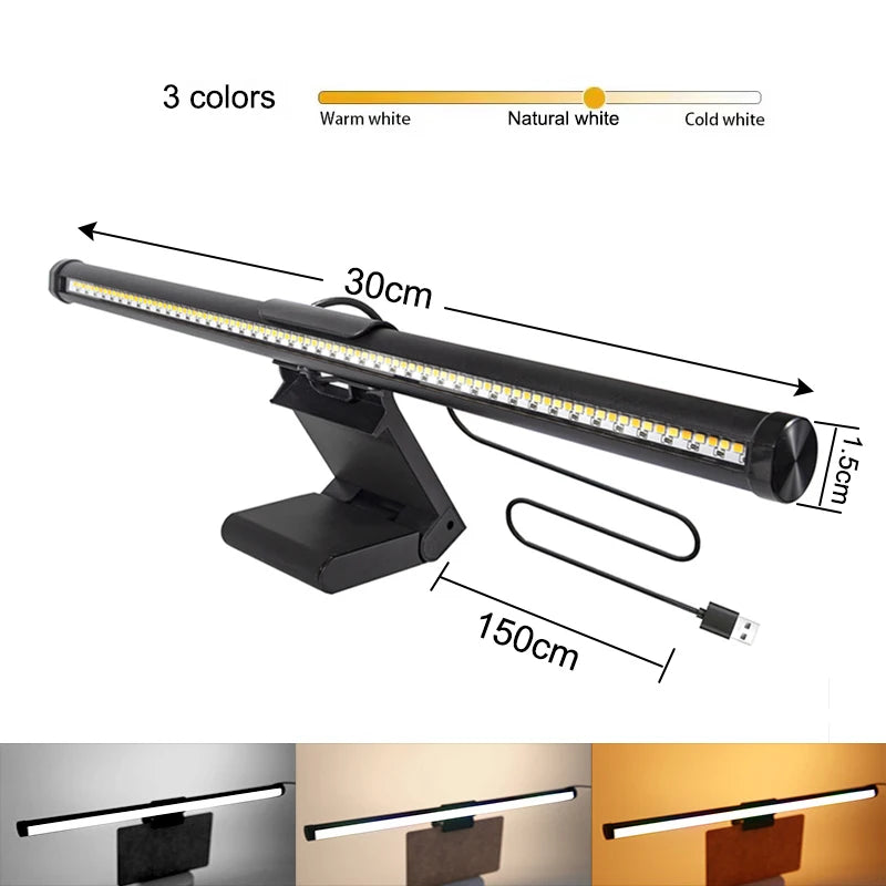 Screen USB RGB Light Bar Monitor Lamp Led Computer Monitor Light Bar Desk Lighting For Study Reading Table Stepless Dimming Lamp