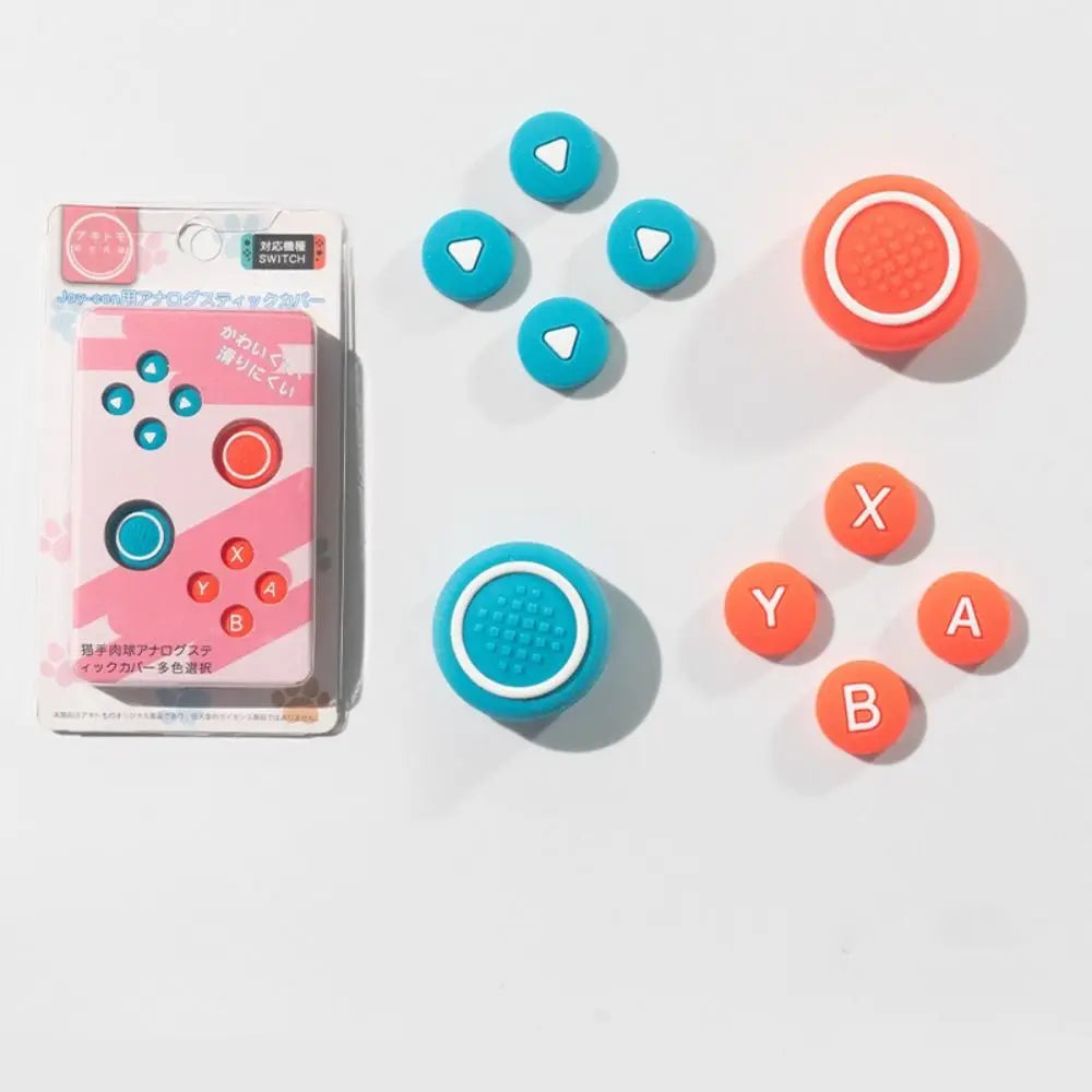 Fashion Silicone D-pad Cross Button Colourful Durable Skin Case Soft ABXY Key Sticker for Switch Oled NS Joy-con