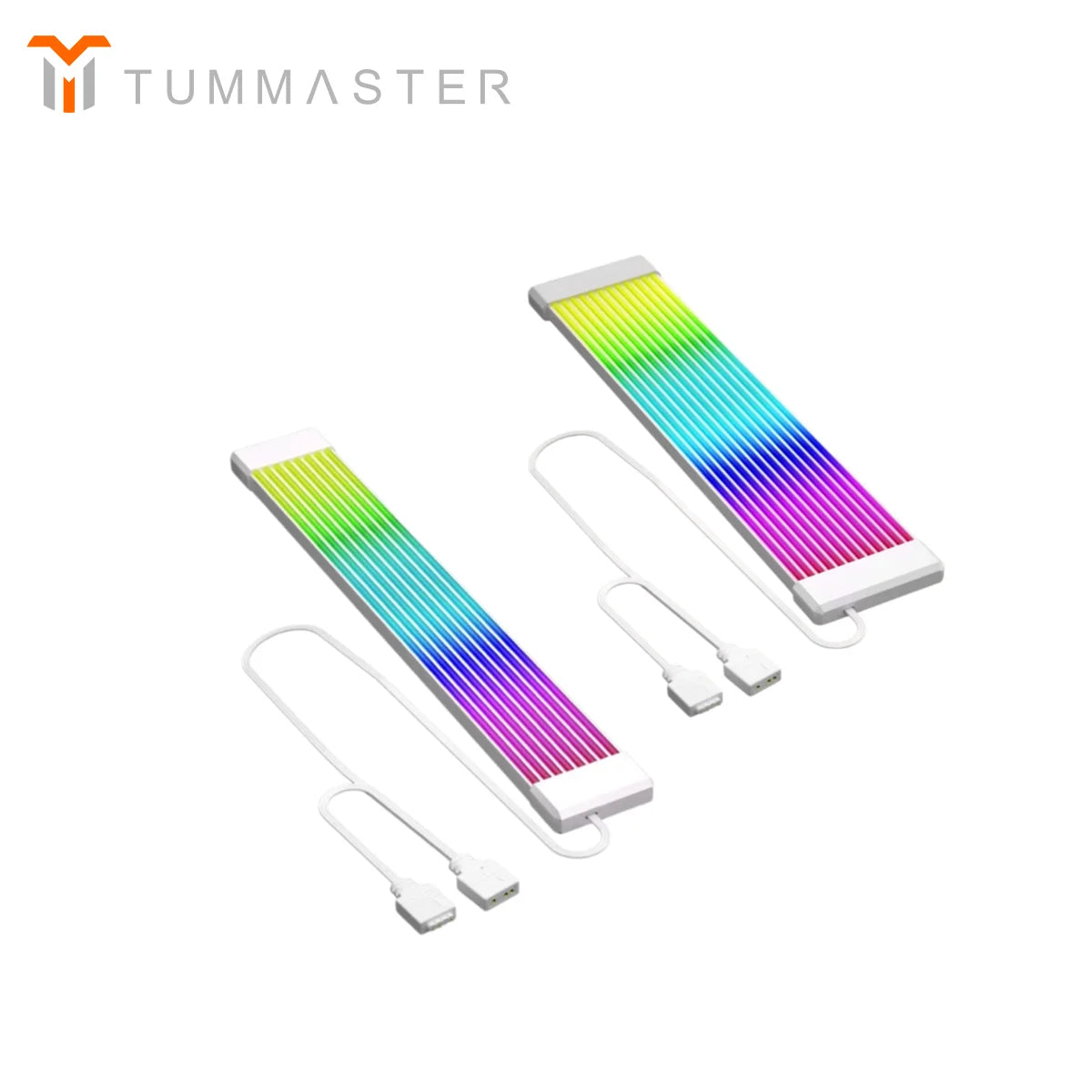 TUMMASTER 5V 3Pin ARGB Illuminated Strip 8/24-Pin PC Motherboard Graphics Card Power Supply Extension Cable with LED Light Strip