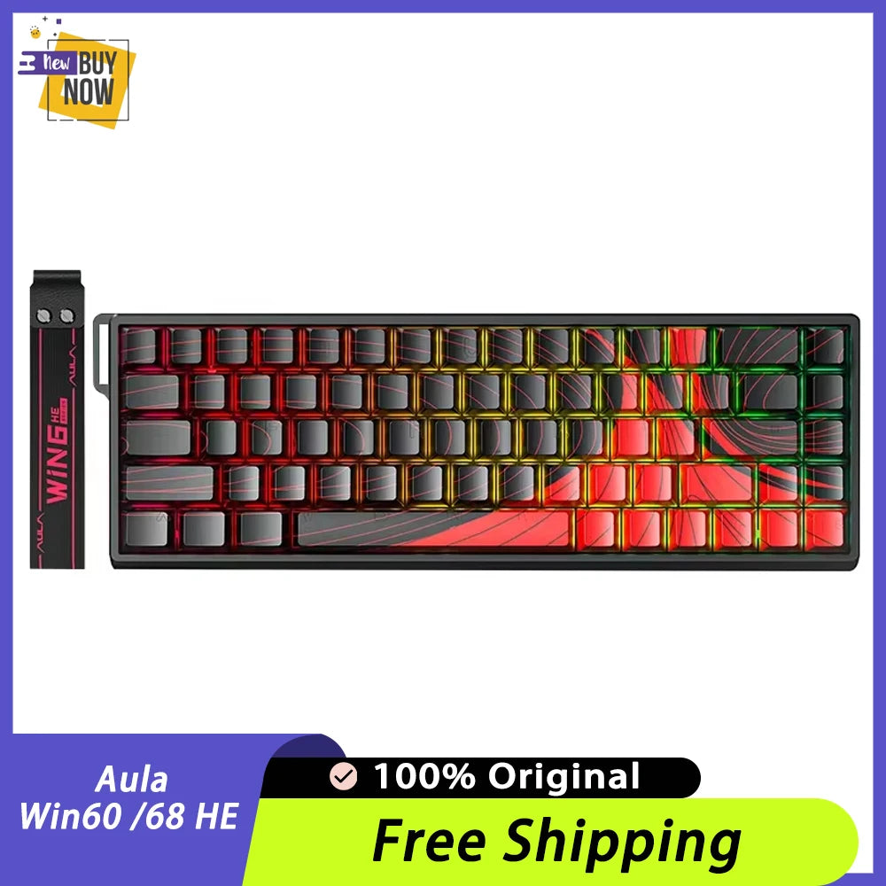 Aula Win60 Win68 He Magnetic Switch Keyboards 8K Gaming Mechanical Keyboard Wired Esports RGB Light Hot-Swap For Pc Gamer Gift