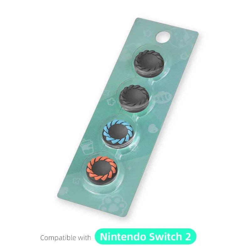 DATA FROG Silicone Thumb Grip Cap Protective Cover for Switch 2 Controllers, Anti-Slip Gamepad Accessories