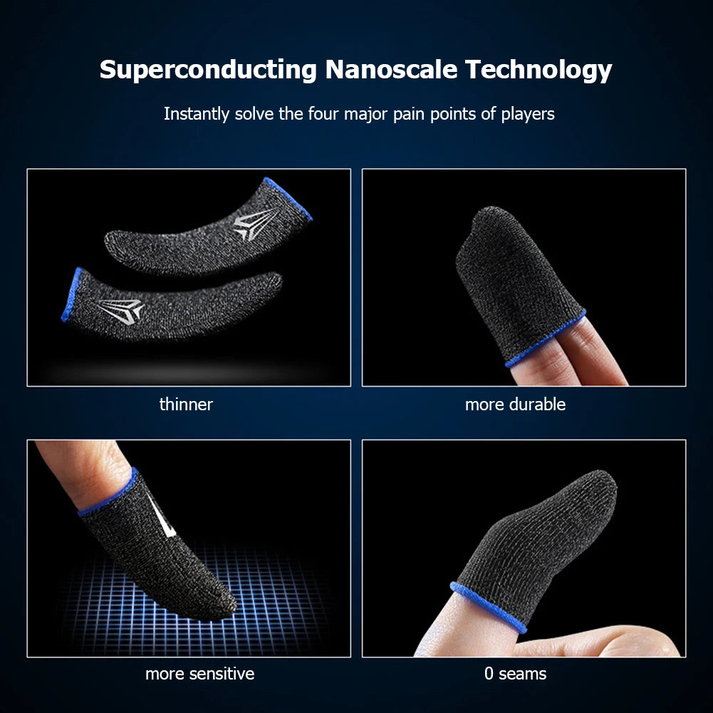 1-5Pairs Mobile Game Fingertip Gloves Sweatproof Anti-slip Gaming Finger Sleeve  for PUBG Breathable Fingertip Cover Thumb Glove