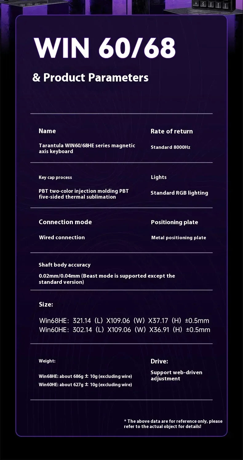 Aula Win60 Win68 He Magnetic Switch Keyboards 8K Gaming Mechanical Keyboard Wired Esports RGB Light Hot-Swap For Pc Gamer Gift