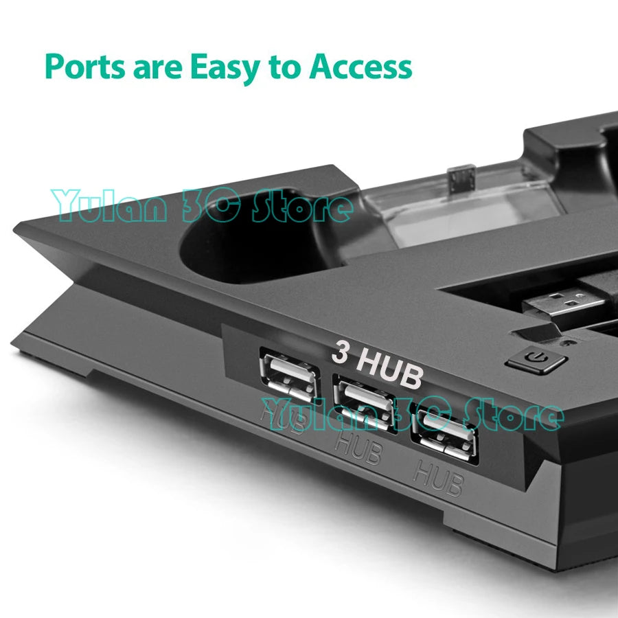 PS4 Slim Vertical Stand with Cooler Cooling Fan Controller Charger Charging Dock Station Play Station 4 PS 4 S Games Accessories