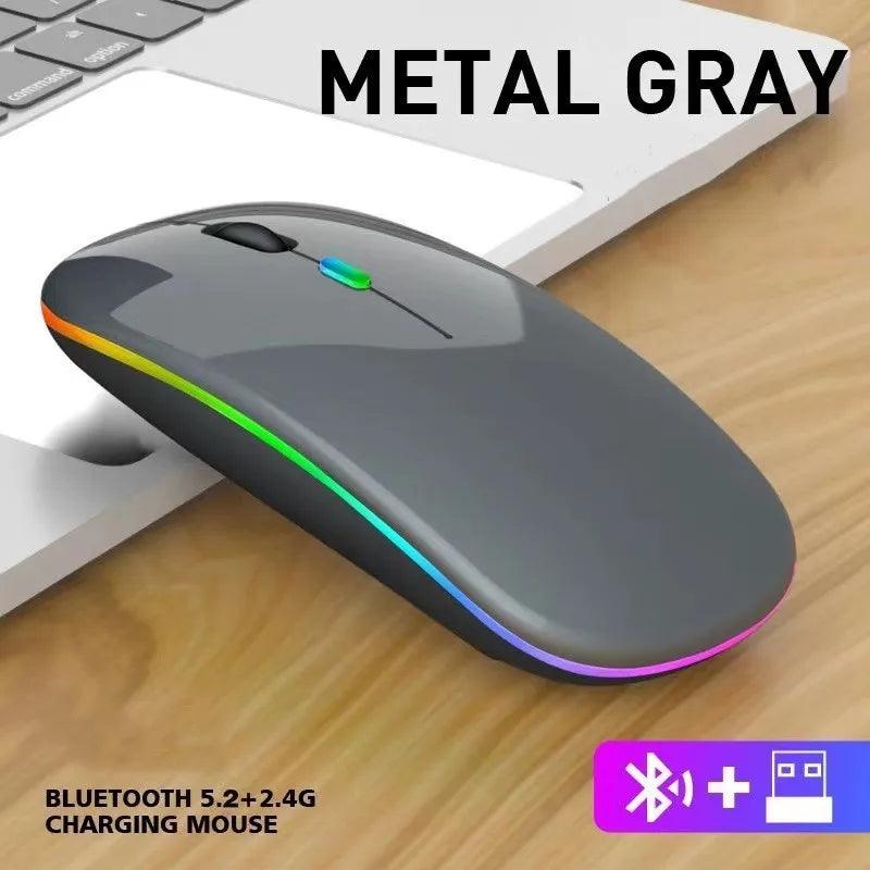 Tablet Phone Computer Bluetooth Wireless Mouse Charging Luminous 2.4G USB Wireless Mouse Portable Mouse