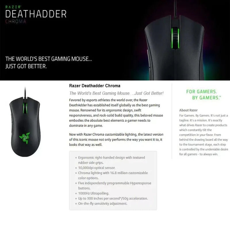 Mouse RazerPurgatory Viper Standard Edition 6400DPI Wired Gaming Mouse Brand Merchandise Birthday Gift Graduation Gift Wholesale