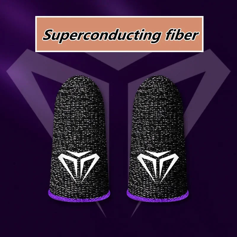 Mobile Game Silver Fiber Fingertip Glove Sweatproof Anti-slip Touch Screen Gaming Finger Sleeve Breathable Finger Cover for PUBG