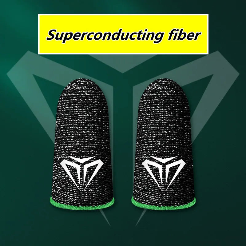 Mobile Game Silver Fiber Fingertip Glove Sweatproof Anti-slip Touch Screen Gaming Finger Sleeve Breathable Finger Cover for PUBG