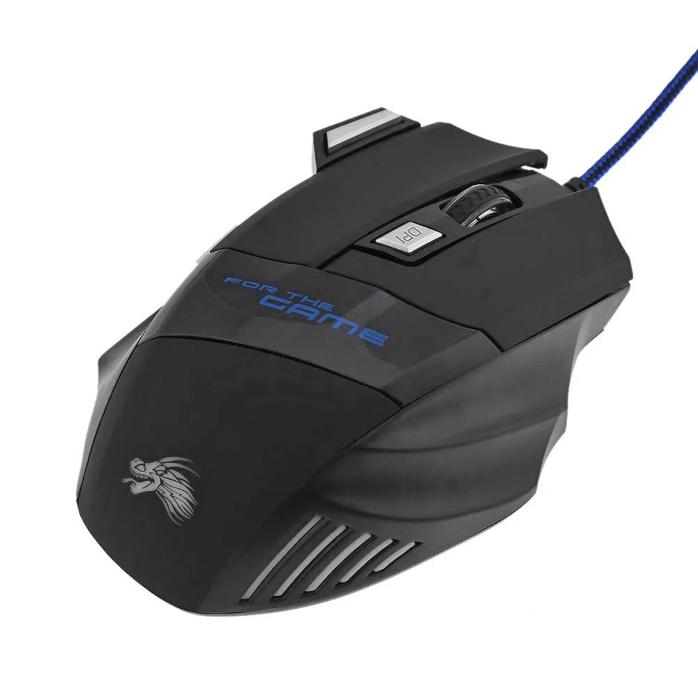USB Wired Gaming Mouse 7-Color Backlight 5500 DPI Adjustable Optical Mice Ergonomic Computer Mouse for Desktop Laptop PC Gamer