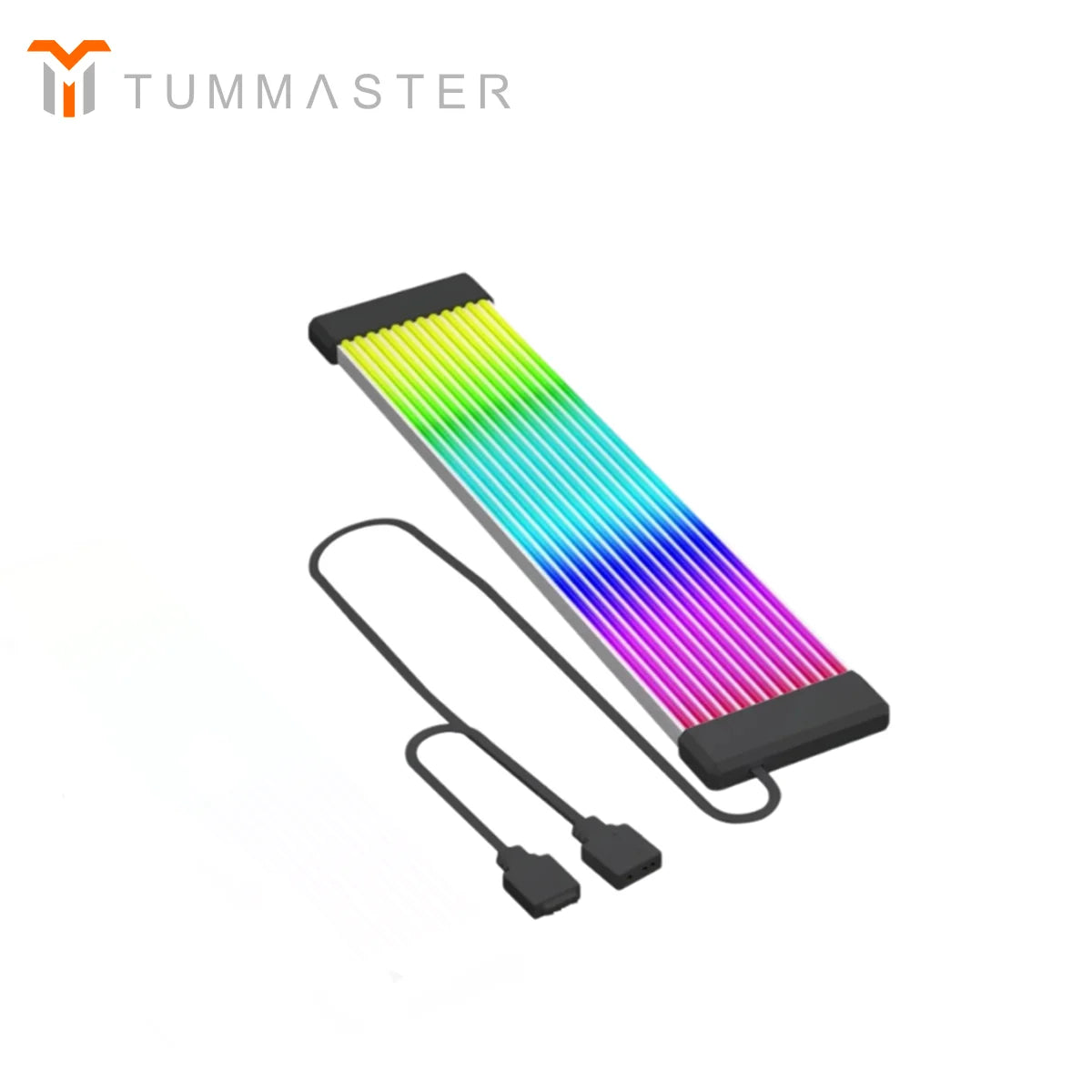 TUMMASTER 5V 3Pin ARGB Illuminated Strip 8/24-Pin PC Motherboard Graphics Card Power Supply Extension Cable with LED Light Strip