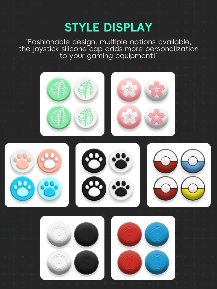 Data Frog 4pc Thumb Stick Grip Cap for R36S RGB30 Retro Handheld Switch Oled NS Lite Joy Con Controller Cover Protector