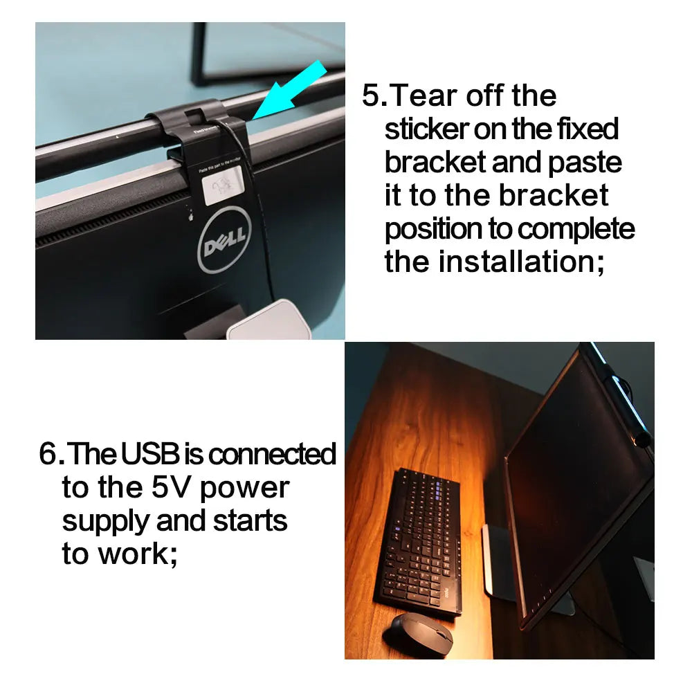 Screen USB RGB Light Bar Monitor Lamp Led Computer Monitor Light Bar Desk Lighting For Study Reading Table Stepless Dimming Lamp
