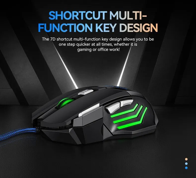 1 PC ITLY New Hyperspeed USB Gaming Mouse RGB Backlit Ergonomic Game Mice 7D Esports Wired Mouse for Laptop PC Gamer