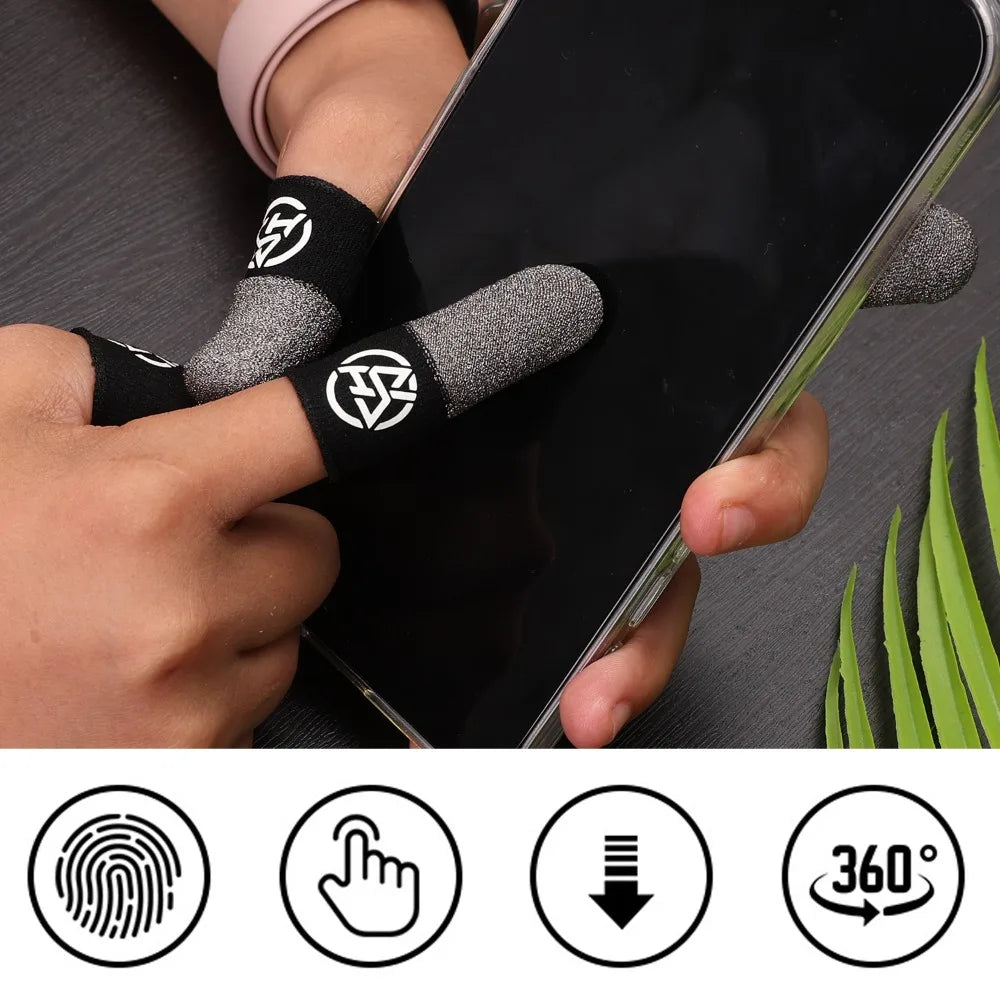 1/2 Pair Luminous Finger Sleeve Sweat-Proof Game Breathable Finger Cots Cover Sensitive Mobile Touch Glove for PUBG Phone Games