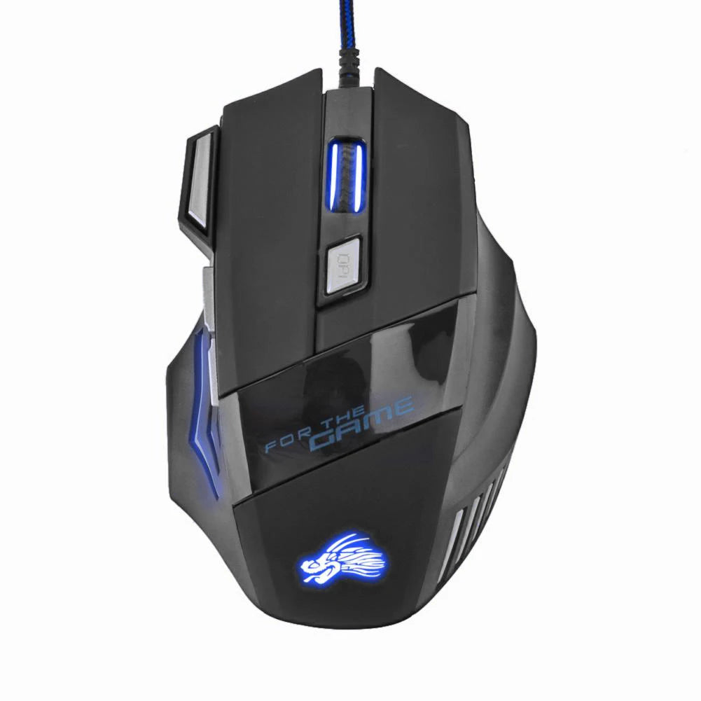 USB Wired Gaming Mouse 7-Color Backlight 5500 DPI Adjustable Optical Mice Ergonomic Computer Mouse for Desktop Laptop PC Gamer