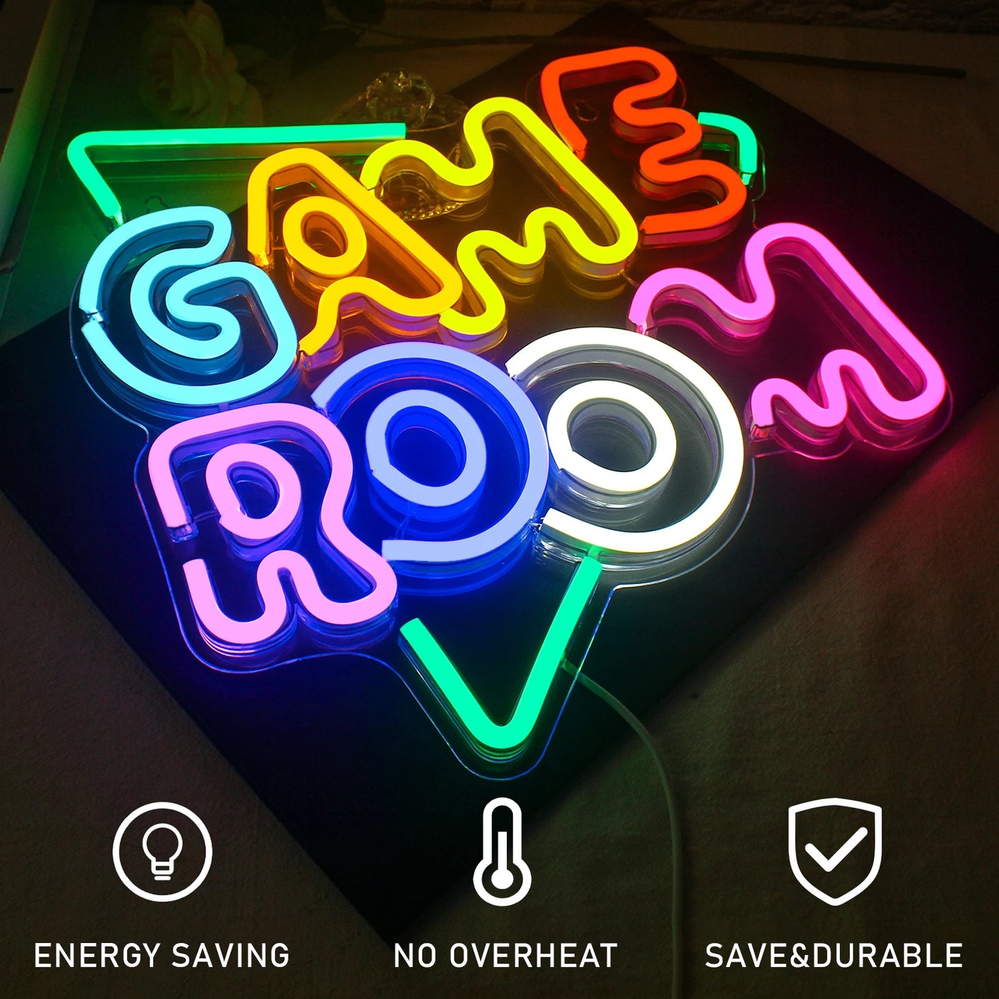 Game Room Neon Sign Led Lights Up Sign Home Gaming Lighting For Men Cave Game Room Party Birthday Bedroom Decoration Light Gifts